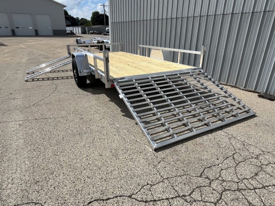 New 2026 Black Rhino 5K GVWR Aluminum 81"x168" EXS714-5k w/ Side Load Ramps, Wood Deck & Brakes Utility Trailer