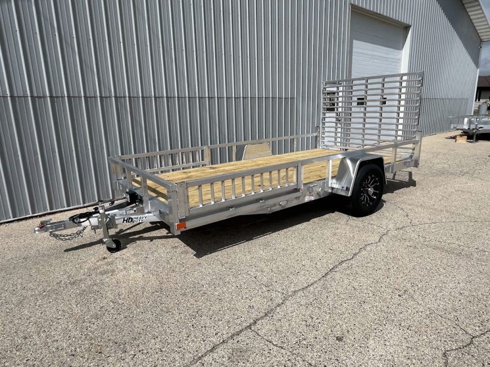 New 2026 Black Rhino 5K GVWR Aluminum 81"x168" EXS714-5k w/ Side Load Ramps, Wood Deck & Brakes Utility Trailer