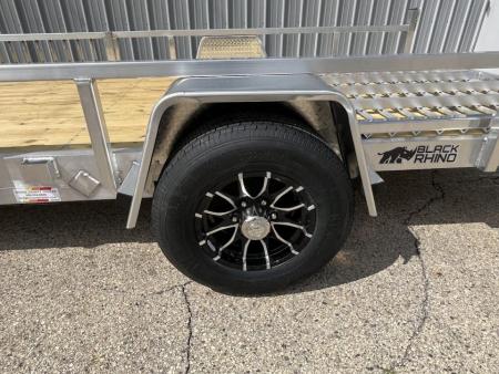 New 2026 Black Rhino 5K GVWR Aluminum 81"x168" EXS714-5k w/ Side Load Ramps, Wood Deck & Brakes Utility Trailer