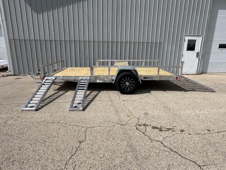 New 2026 Black Rhino 5K GVWR Aluminum 81 x168  EXS714-5k w/ Side Load Ramps, Wood Deck & Brakes Utility Trailer