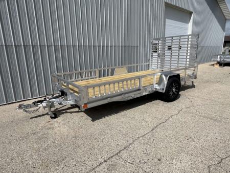New 2026 Black Rhino 5K GVWR Aluminum 81"x168" EXS714-5k w/ Side Load Ramps, Wood Deck & Brakes Utility Trailer