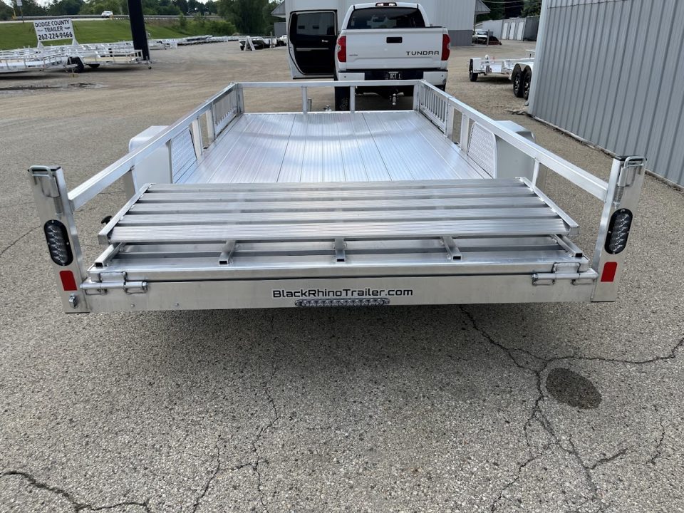 New 2026 Black Rhino Aluminum 81"X14' LSS714A w/ Side Load Ramps & Bi-Fold Gate Utility Trailer