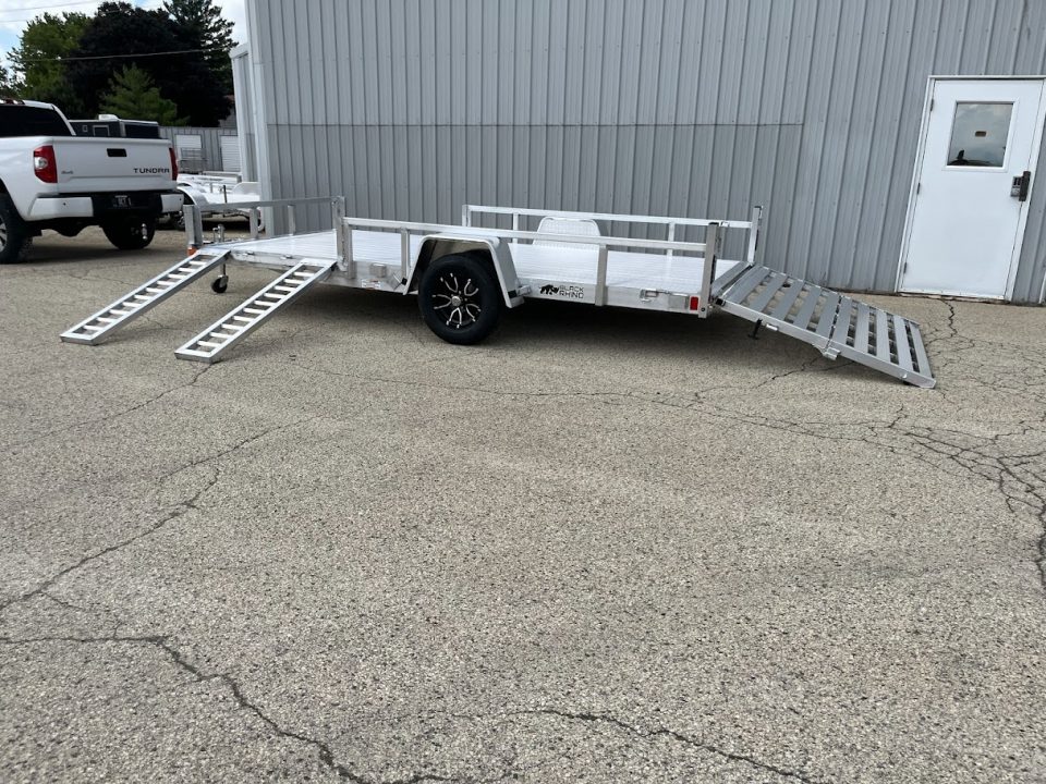New 2026 Black Rhino Aluminum 81"X14' LSS714A w/ Side Load Ramps & Bi-Fold Gate Utility Trailer
