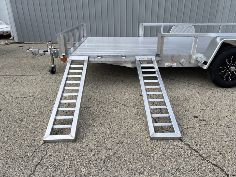 New 2026 Black Rhino Aluminum 81"X14' LSS714A w/ Side Load Ramps & Bi-Fold Gate Utility Trailer