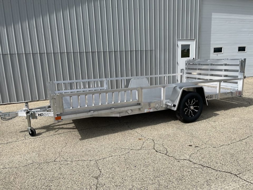 New 2026 Black Rhino Aluminum 81"X14' LSS714A w/ Side Load Ramps & Bi-Fold Gate Utility Trailer