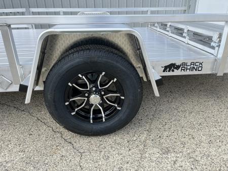 New 2026 Black Rhino Aluminum 81"X14' LSS714A w/ Side Load Ramps & Bi-Fold Gate Utility Trailer