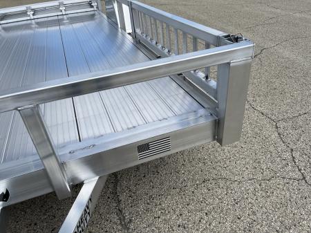 New 2026 Black Rhino Aluminum 81"X14' LSS714A w/ Side Load Ramps & Bi-Fold Gate Utility Trailer