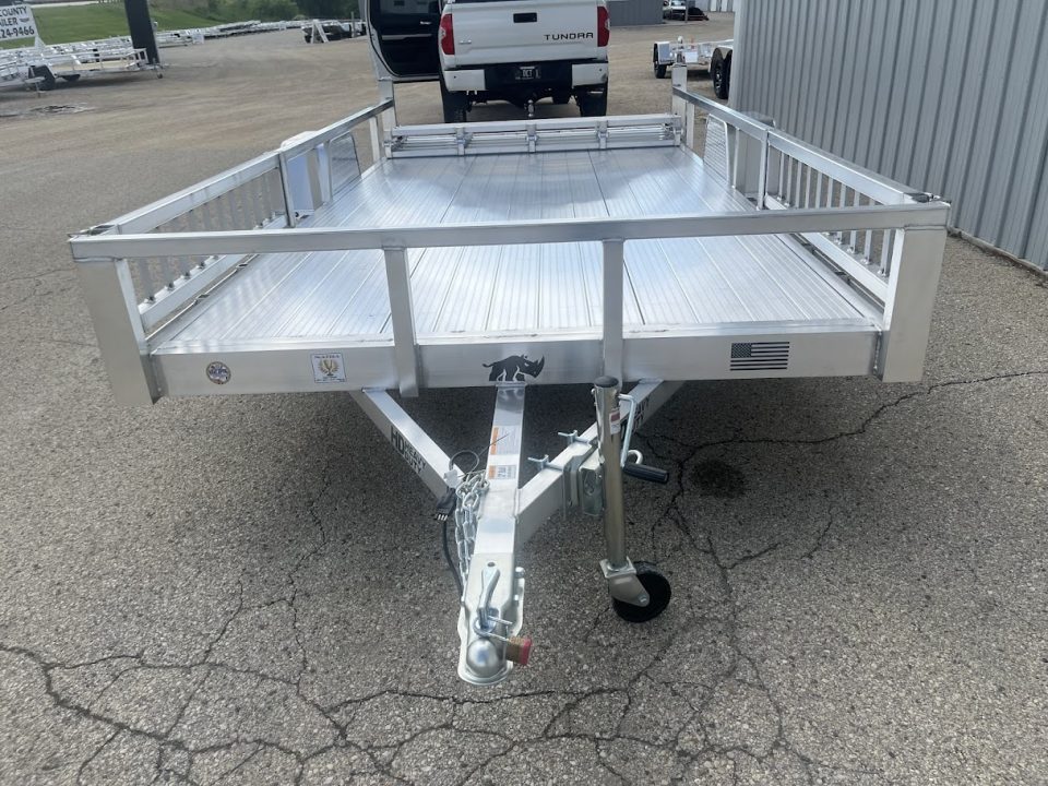 New 2026 Black Rhino Aluminum 81"X14' LSS714A w/ Side Load Ramps & Bi-Fold Gate Utility Trailer