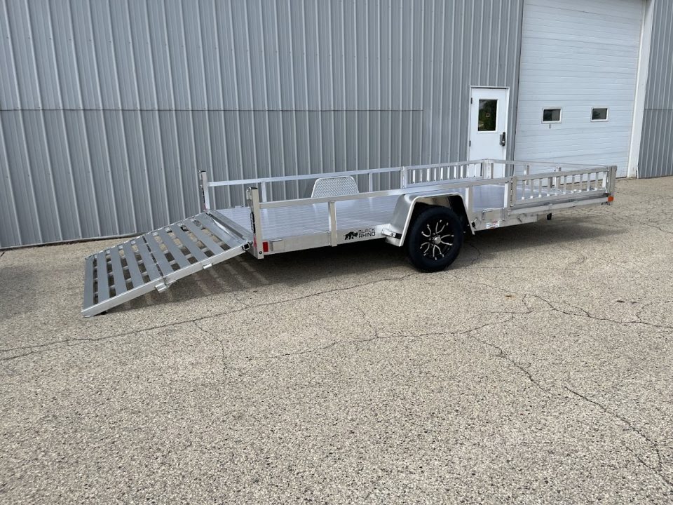 New 2026 Black Rhino Aluminum 81"X14' LSS714A w/ Side Load Ramps & Bi-Fold Gate Utility Trailer