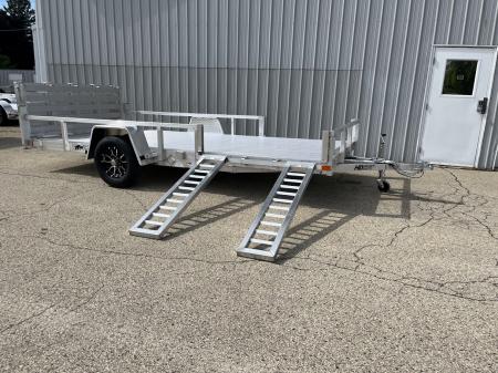New 2026 Black Rhino Aluminum 81 X14' LSS714A w/ Side Load Ramps & Bi-Fold Gate Utility Trailer