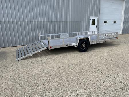 New 2026 Black Rhino Aluminum 81"X14' LSS714A w/ Side Load Ramps & Bi-Fold Gate Utility Trailer
