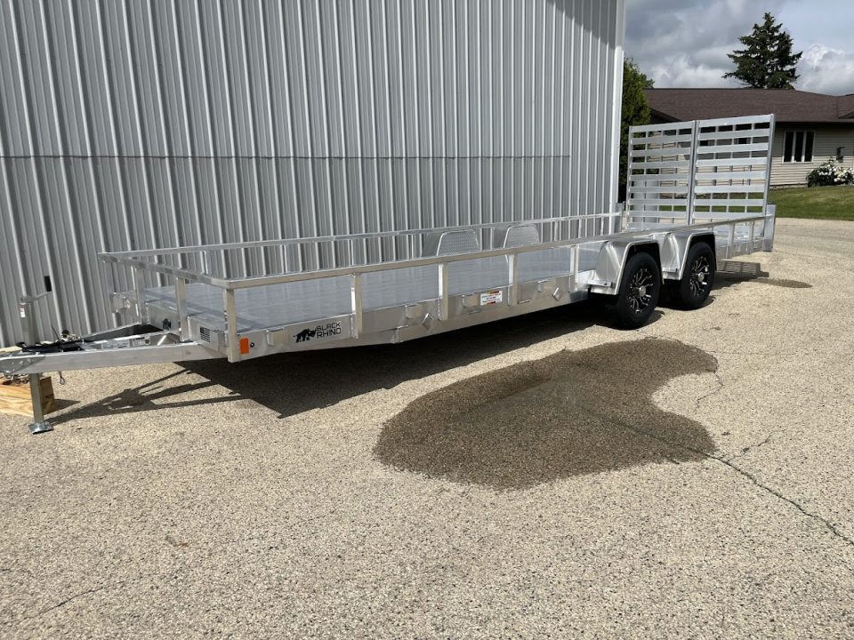 New 2026 Black Rhino Aluminum 81"x24' LST724A-10K w/ Split Gate (Side by Side, UTV) Utility Trailer
