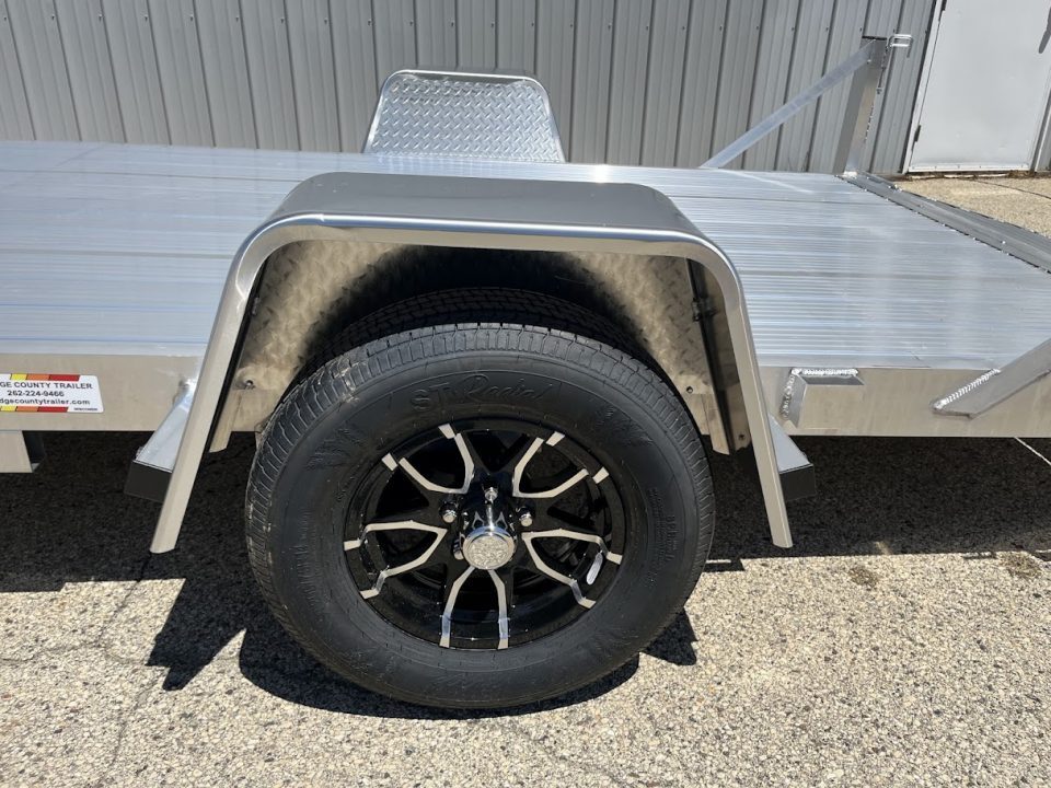 New 2026 Black Rhino Aluminum 6'x12' UTS612A w/ No Side Rails & Bi-Fold Gate Utility Trailer