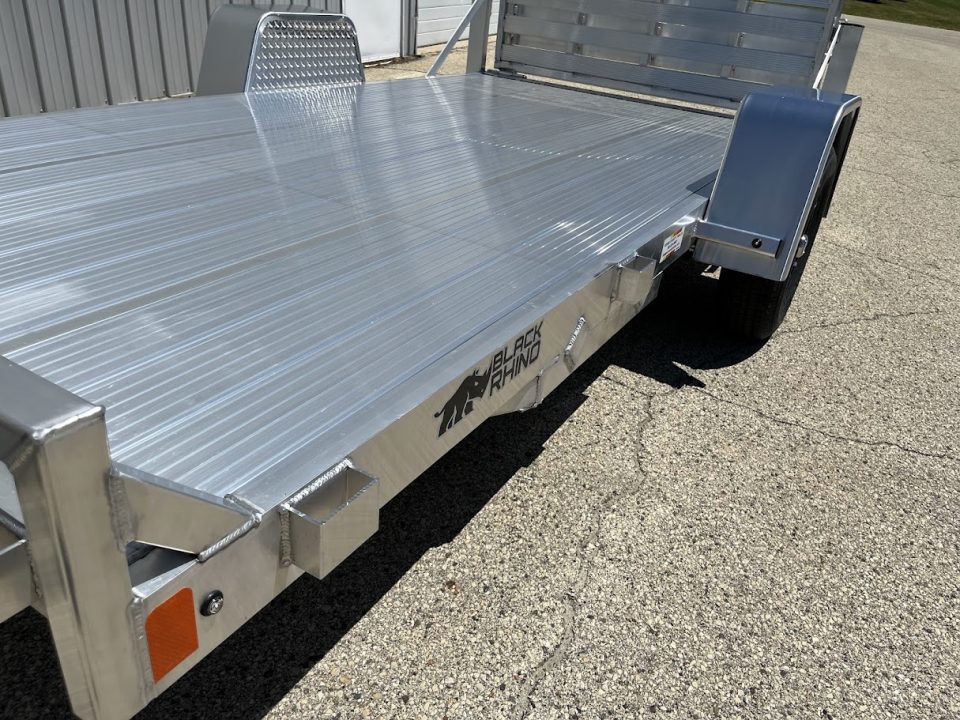 New 2026 Black Rhino Aluminum 6'x12' UTS612A w/ No Side Rails & Bi-Fold Gate Utility Trailer
