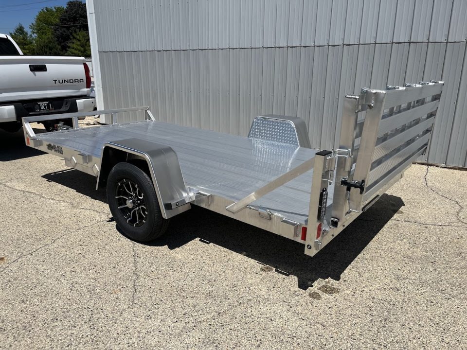 New 2026 Black Rhino Aluminum 6'x12' UTS612A w/ No Side Rails & Bi-Fold Gate Utility Trailer