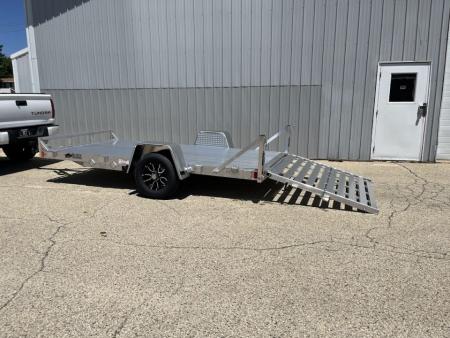 New 2026 Black Rhino Aluminum 6'x12' UTS612A w/ No Side Rails & Bi-Fold Gate Utility Trailer