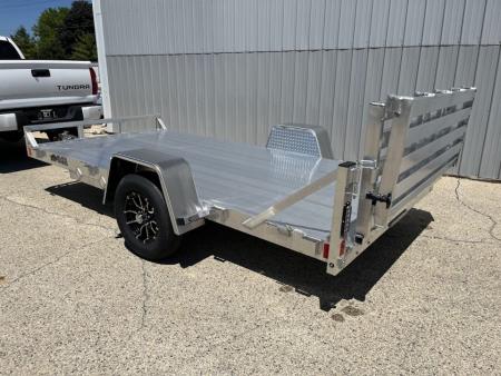 New 2026 Black Rhino Aluminum 6'x12' UTS612A w/ No Side Rails & Bi-Fold Gate Utility Trailer
