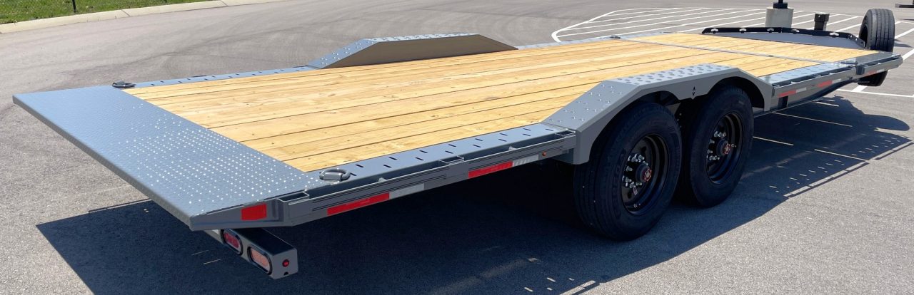 New Diamond C 22' HXD-210 Gravity Tilt Equipment Trailer 102" Wide: 23,000 GVWR, Drive Over Fenders, Spare