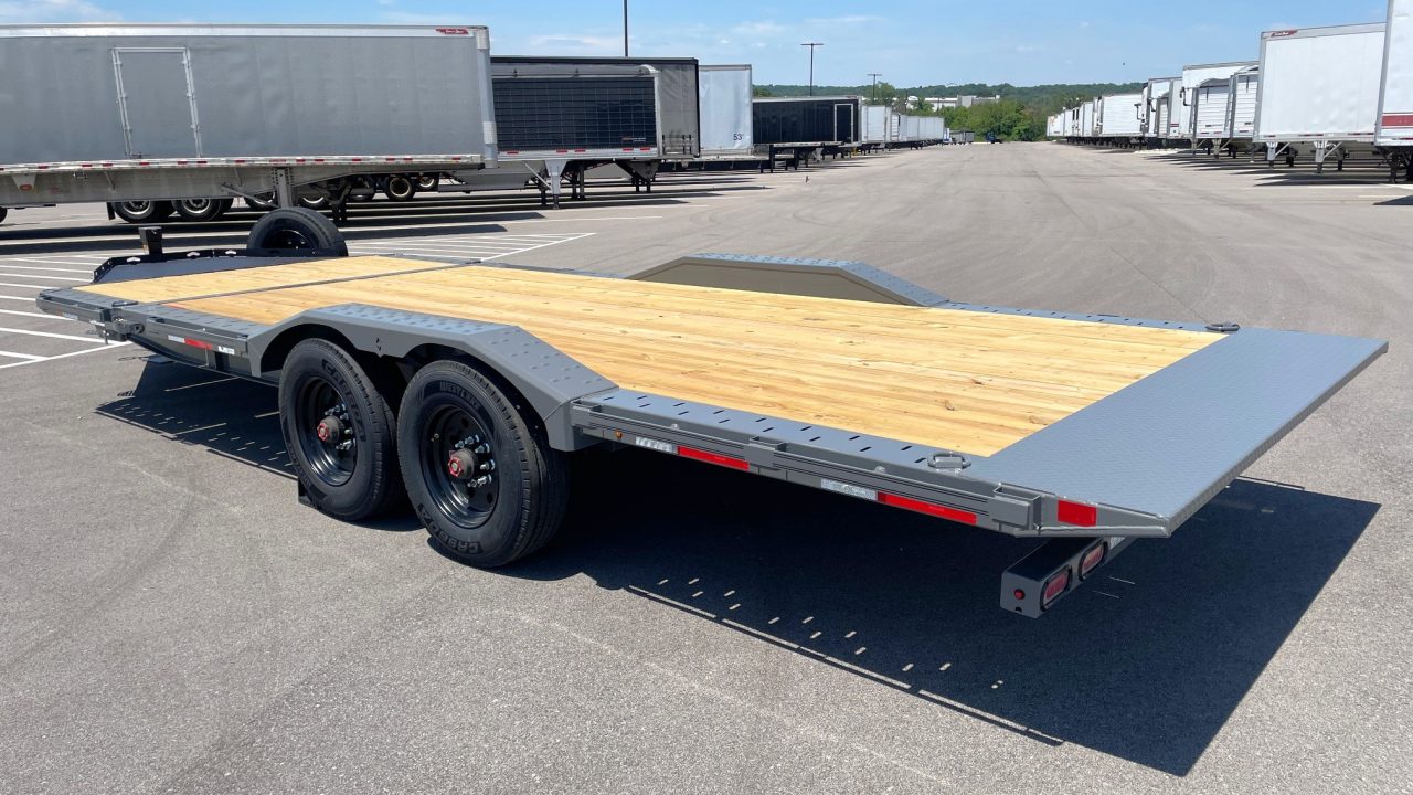 New Diamond C 22' HXD-210 Gravity Tilt Equipment Trailer 102" Wide: 23,000 GVWR, Drive Over Fenders, Spare