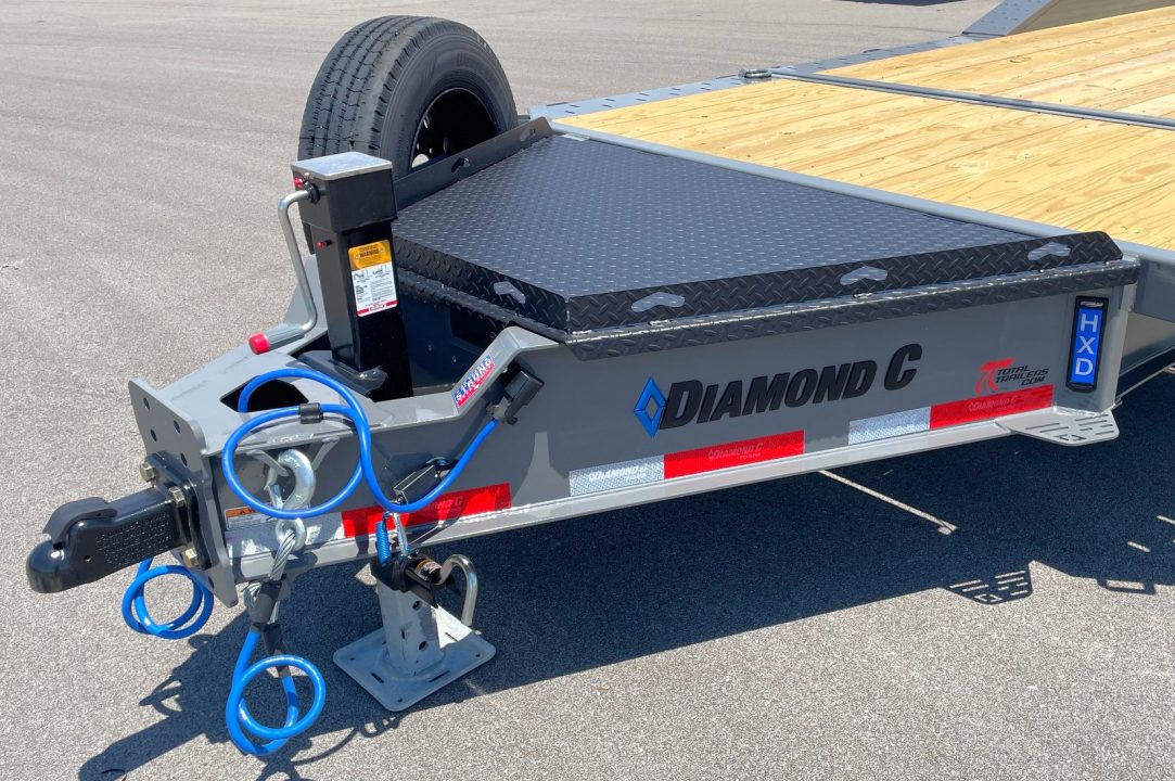 New Diamond C 22' HXD-210 Gravity Tilt Equipment Trailer 102" Wide: 23,000 GVWR, Drive Over Fenders, Spare