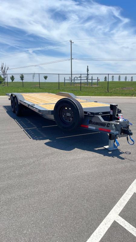 New Diamond C 22' HXD-210 Gravity Tilt Equipment Trailer 102  Wide: 23,000 GVWR, Drive Over Fenders, Spare