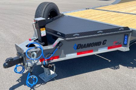 New Diamond C 22' HXD-210 Gravity Tilt Equipment Trailer 102" Wide: 23,000 GVWR, Drive Over Fenders, Spare