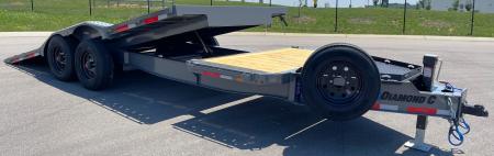 New Diamond C 22' HXD-210 Gravity Tilt Equipment Trailer 102" Wide: 23,000 GVWR, Drive Over Fenders, Spare