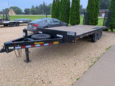 Used 2021 Big Tex Trailers 102 x 17 +3 Deckover Trailer with 14K GVWR, Stand Up Ramps