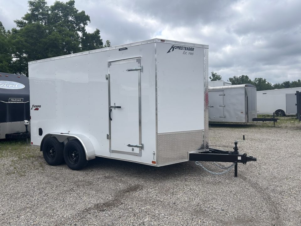 New 2027 Homesteader Trailer INTREPID 7 X 14 FT CARGO TRAILER REAR RAMP DOOR 7 FT INTERIOR POLYCORE 9950 GVWR