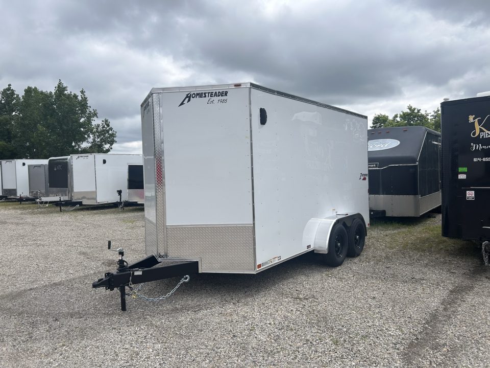 New 2027 Homesteader Trailer INTREPID 7 X 14 FT CARGO TRAILER REAR RAMP DOOR 7 FT INTERIOR POLYCORE 9950 GVWR