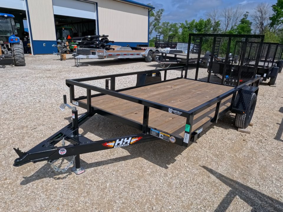 New 2026 H&H Trailers 76 x 12 Rail Side Utility Trailer with 3K Idler