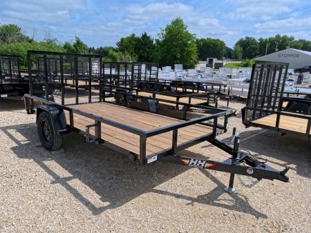 New 2026 H&H Trailers 76 x 12 Rail Side Utility Trailer with 3K Idler