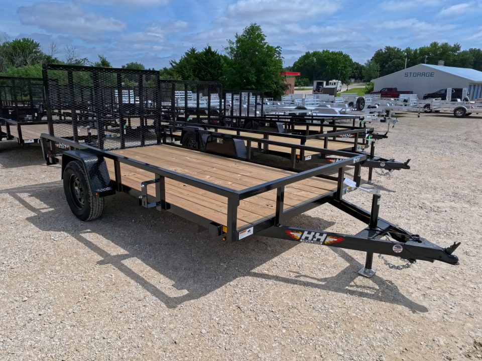 New 2026 H&H Trailers 76 x 12 Rail Side Utility Trailer with 3K Idler