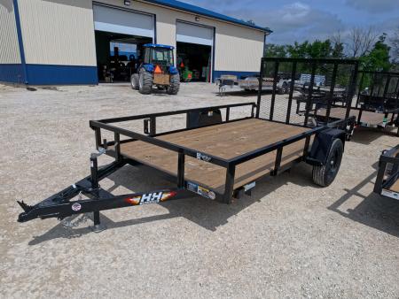 New 2026 H&H Trailers 76 x 12 Rail Side Utility Trailer with 3K Idler
