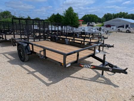 New 2026 H&H Trailers 76 x 12 Rail Side Utility Trailer with 3K Idler