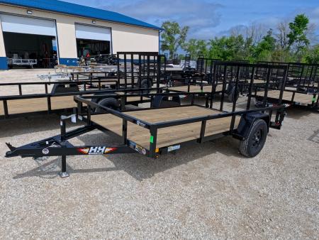 New 2026 H&H Trailers 76 x 10 + 2 Dovetail Rail Side Utility Trailer with 3K Idler