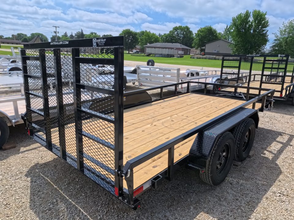 New 2026 H&H Trailers 82 x 14 Rail Side Utility Trailer with 7K GVWR , Tandem Axles, 4 Ft. Tall Ladder Style Gate w/Spring Assist
