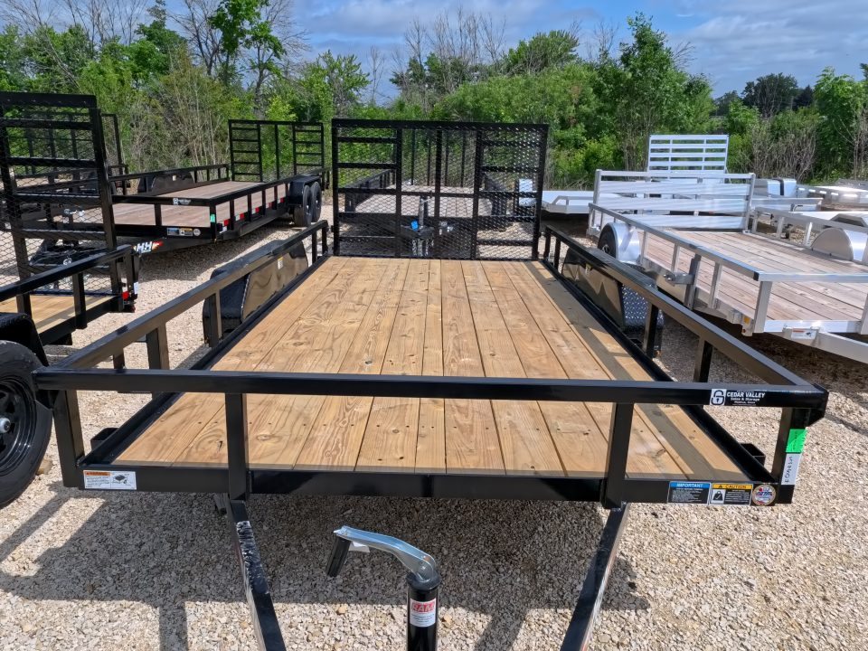 New 2026 H&H Trailers 82 x 14 Rail Side Utility Trailer with 7K GVWR , Tandem Axles, 4 Ft. Tall Ladder Style Gate w/Spring Assist