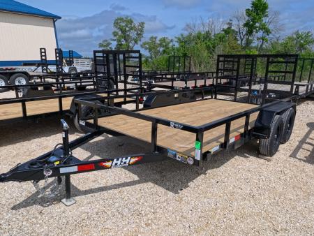 New 2026 H&H Trailers 82 x 14 Rail Side Utility Trailer with 7K GVWR , Tandem Axles, 4 Ft. Tall Ladder Style Gate w/Spring Assist