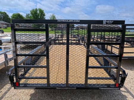 New 2026 H&H Trailers 82 x 14 Rail Side Utility Trailer with 7K GVWR , Tandem Axles, 4 Ft. Tall Ladder Style Gate w/Spring Assist