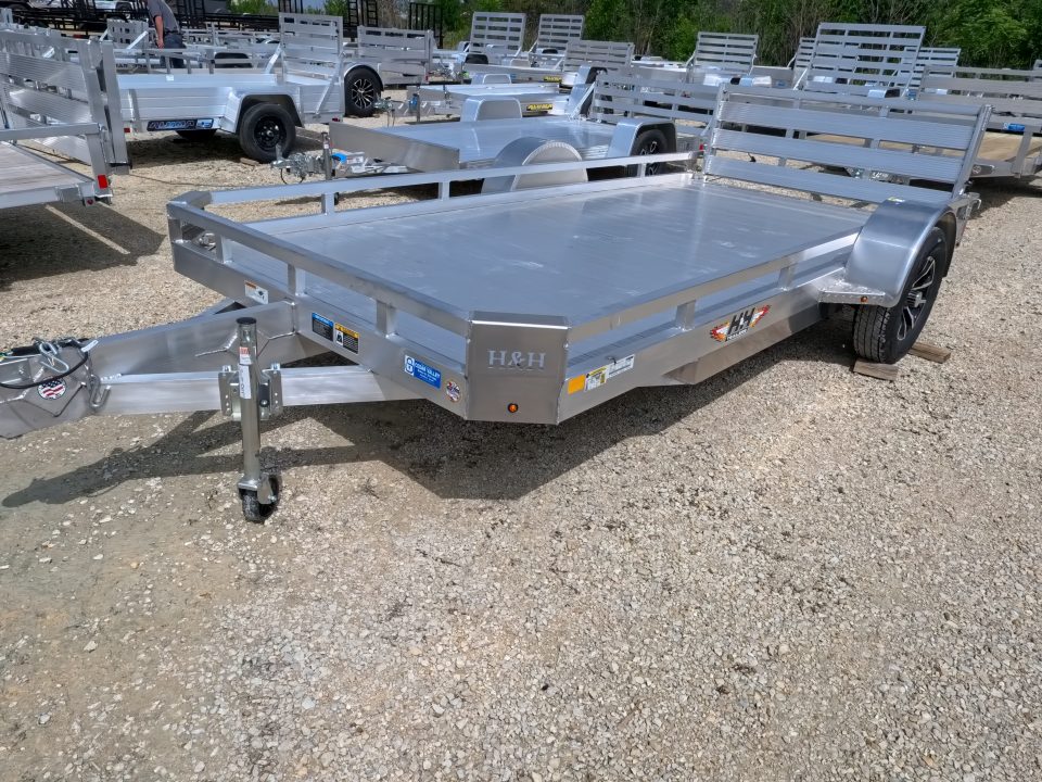 New 2026 H&H Trailers 78 x 14 Aluminum Low Side Utility Trailer with 3K Idler