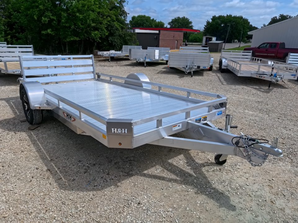 New 2026 H&H Trailers 78 x 14 Aluminum Low Side Utility Trailer with 3K Idler