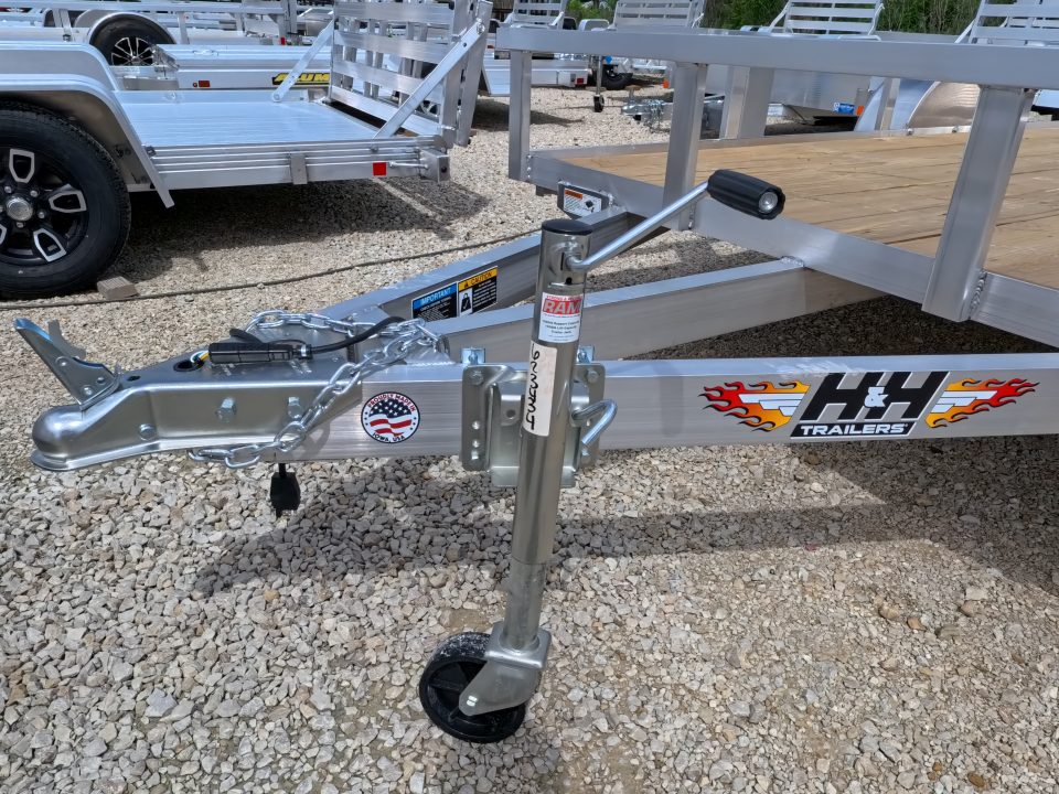 New 2026 H&H Trailers 76 x 12 Aluminum Rail Side Utility Trailer with 3K Idler and Spare Tire Mount