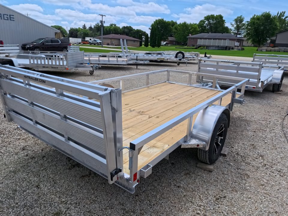 New 2026 H&H Trailers 76 x 12 Aluminum Rail Side Utility Trailer with 3K Idler and Spare Tire Mount
