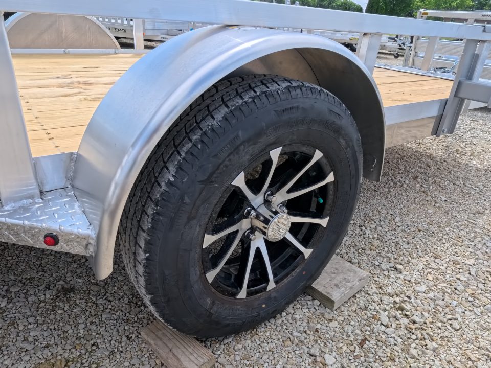 New 2026 H&H Trailers 76 x 12 Aluminum Rail Side Utility Trailer with 3K Idler and Spare Tire Mount