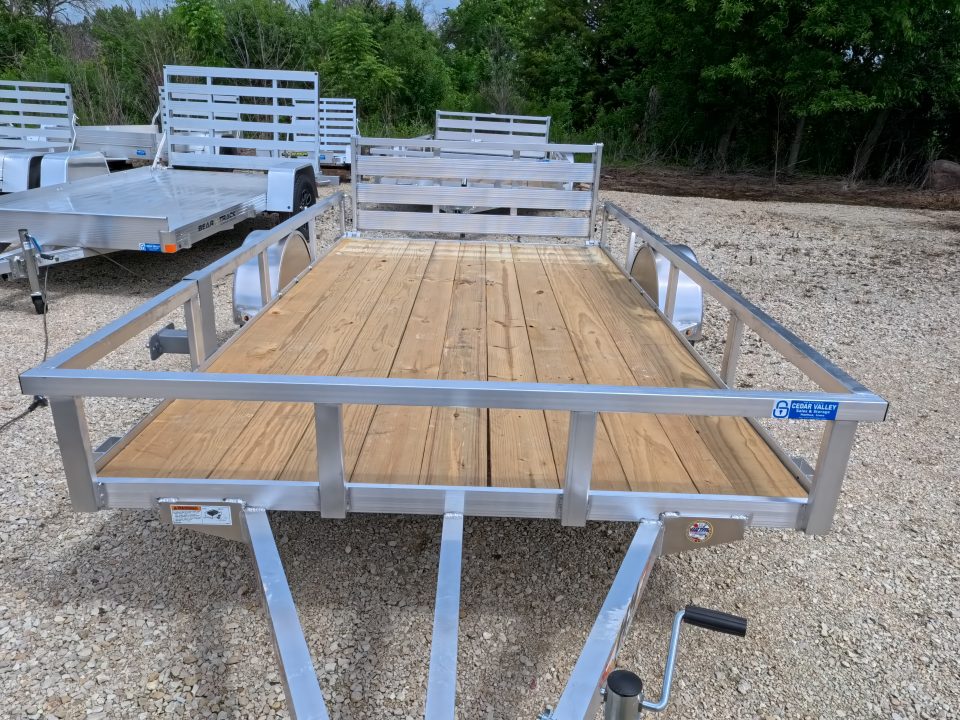 New 2026 H&H Trailers 76 x 12 Aluminum Rail Side Utility Trailer with 3K Idler and Spare Tire Mount