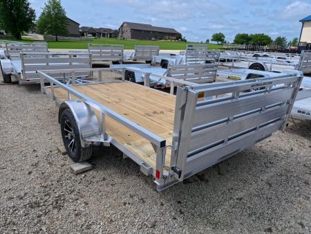 New 2026 H&H Trailers 76 x 12 Aluminum Rail Side Utility Trailer with 3K Idler and Spare Tire Mount