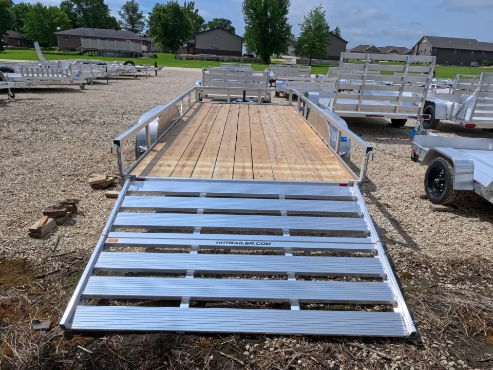New 2026 H&H Trailers 82 x 16 Aluminum Rail Side Utility Trailer with 7K GVWR, Tandem Axles and Spare Tire Mount