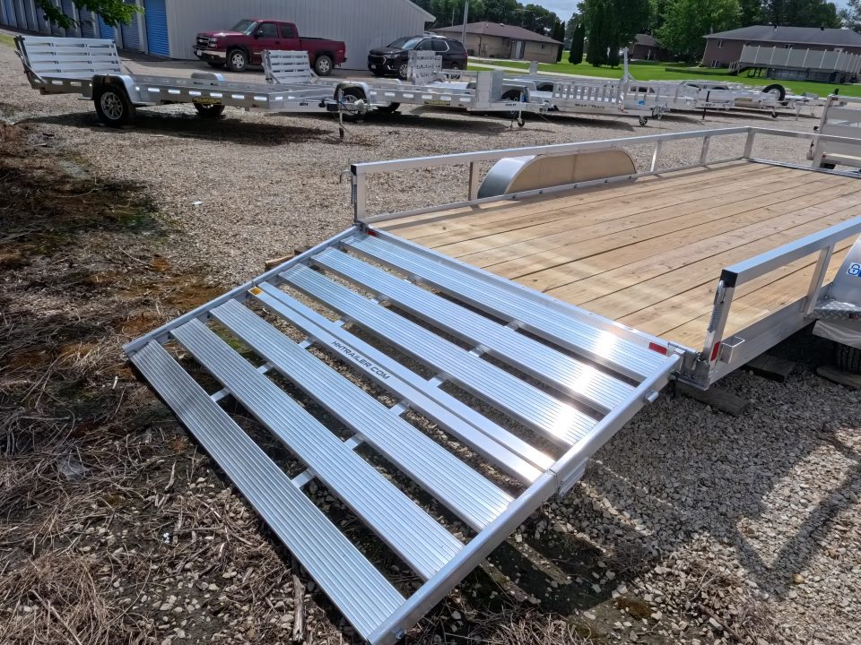 New 2026 H&H Trailers 82 x 16 Aluminum Rail Side Utility Trailer with 7K GVWR, Tandem Axles and Spare Tire Mount