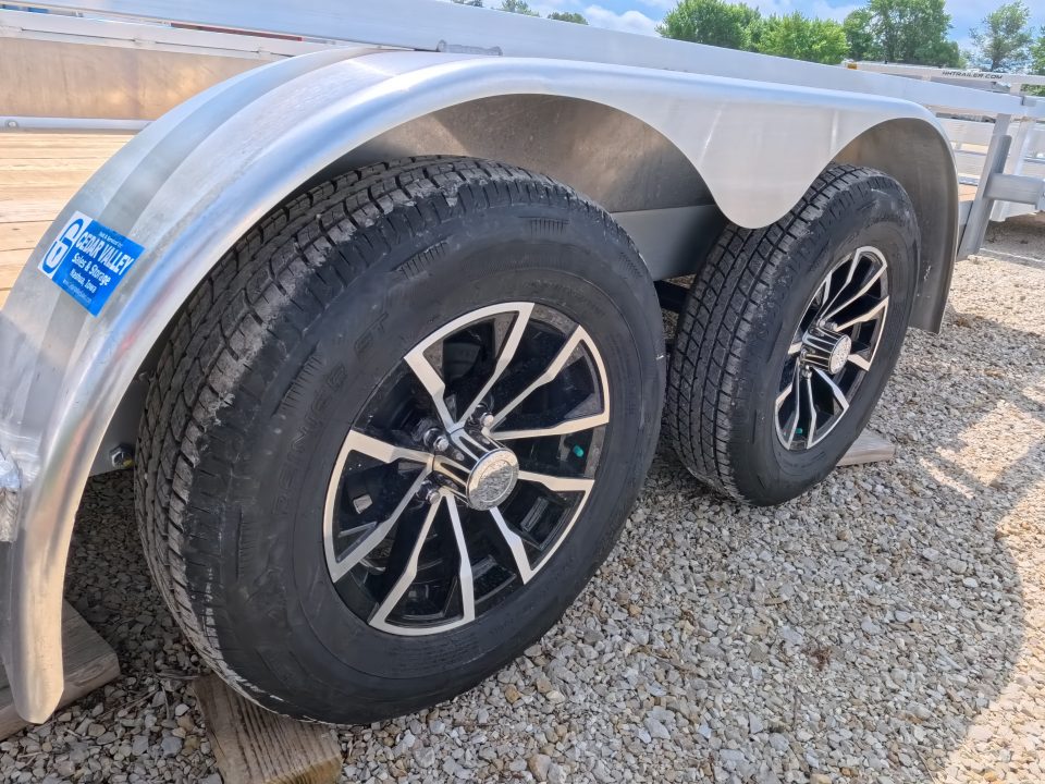 New 2026 H&H Trailers 82 x 16 Aluminum Rail Side Utility Trailer with 7K GVWR, Tandem Axles and Spare Tire Mount